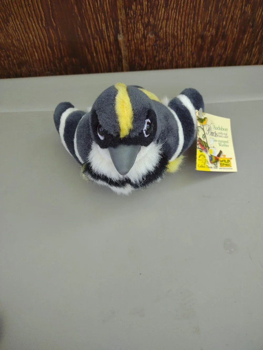 Wild Republic Audubon Series Yellow-rumped Warbler Soft Bird Sound Singing Toy - Picture 1 of 4